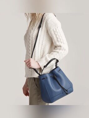 Von Holzhausen Navy Blue Bucket Bag NWOT